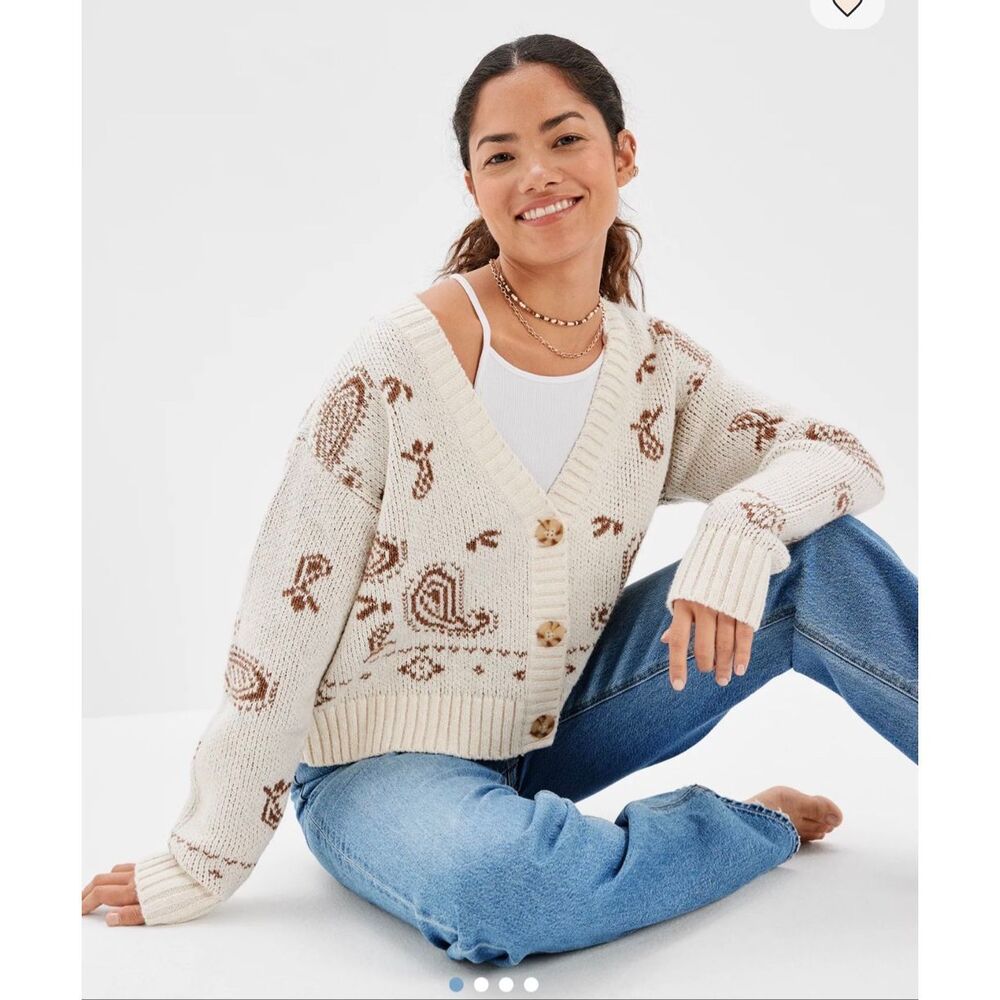 American Eagle oversized bandana print cardigan